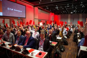 The vote on the floor of the LO Norway congress.